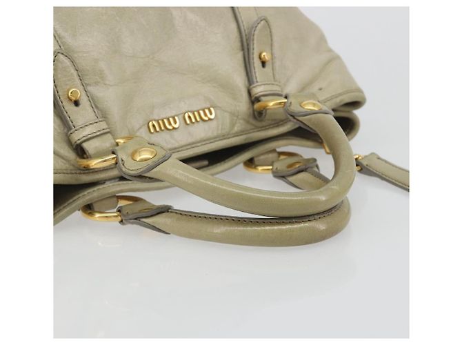 Miu Miu Hand Bag Leather 2way Beige Gold - vista 7