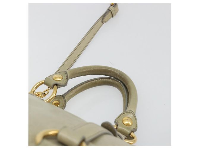 Miu Miu Hand Bag Leather 2way Beige Gold - vista 8