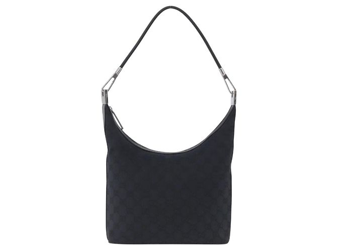GUCCI GG Canvas Shoulder Bag Black Silver 001 3814 - vista 2