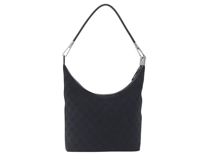 GUCCI GG Canvas Shoulder Bag Black Silver 001 3814 - vista 3