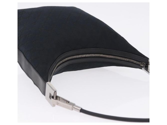GUCCI GG Canvas Shoulder Bag Black Silver 001 3814 - vista 6