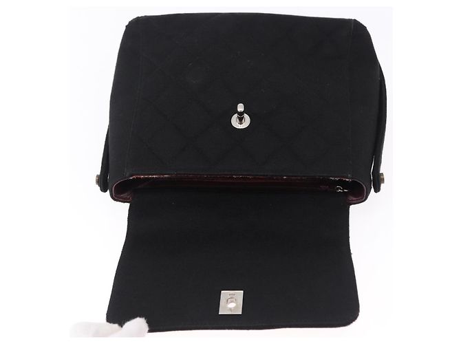CHANEL Matelasse Hand Bag Cotton Black Silver CC - vista 15