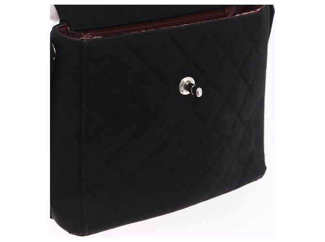 CHANEL Matelasse Hand Bag Cotton Black Silver CC - vista 17