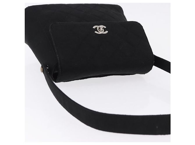 CHANEL Matelasse Hand Bag Cotton Black Silver CC - vista 6