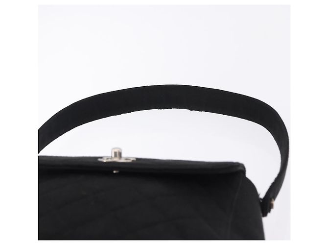 CHANEL Matelasse Hand Bag Cotton Black Silver CC - vista 8