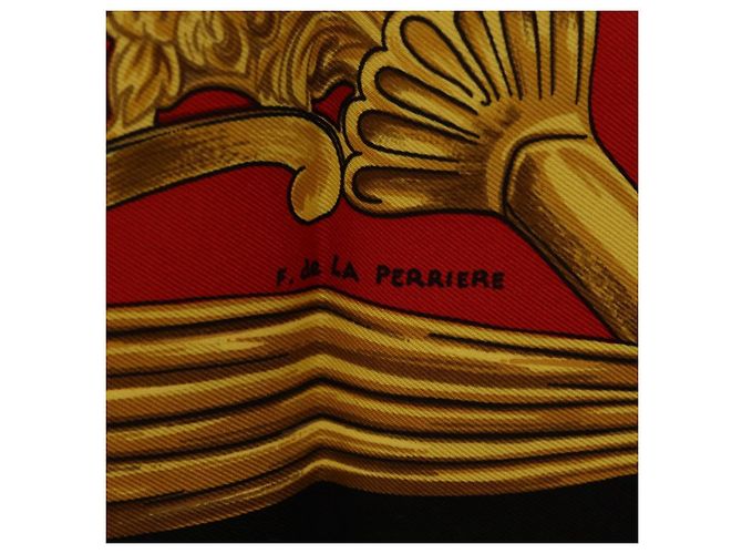 Hermès HERMES Carre 90 Scarf  ETRIERS  Silk Black - vista 11