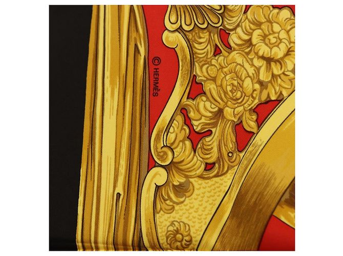 Hermès HERMES Carre 90 Scarf  ETRIERS  Silk Black - vista 12