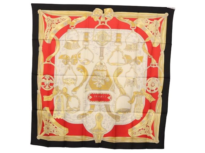 Hermès HERMES Carre 90 Scarf  ETRIERS  Silk Black - vista 13
