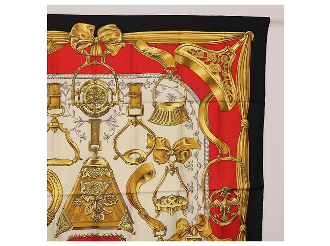Hermès HERMES Carre 90 Scarf  ETRIERS  Silk Black - vista 4