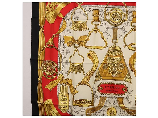 Hermès HERMES Carre 90 Scarf  ETRIERS  Silk Black - vista 5