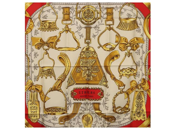 Hermès HERMES Carre 90 Scarf  ETRIERS  Silk Black - vista 6