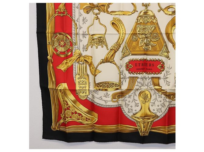 Hermès HERMES Carre 90 Scarf  ETRIERS  Silk Black - vista 8
