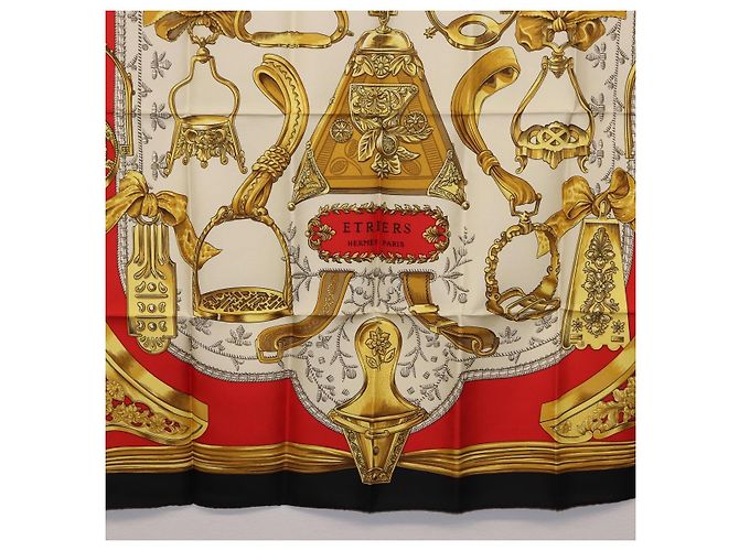 Hermès HERMES Carre 90 Scarf  ETRIERS  Silk Black - vista 9