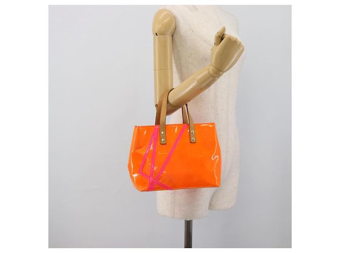 LOUIS VUITTON Monogram Vernis Fluo Reade PM Hand Bag Orange M91905 - vista 20