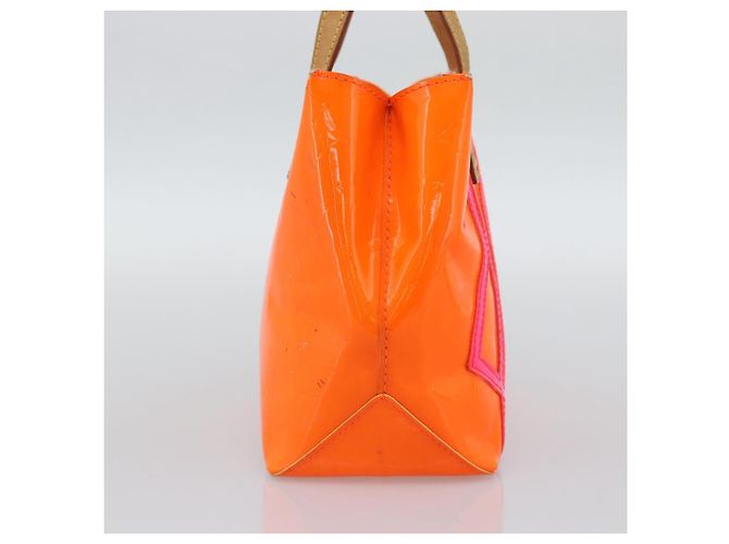 LOUIS VUITTON Monogram Vernis Fluo Reade PM Hand Bag Orange M91905 - vista 3