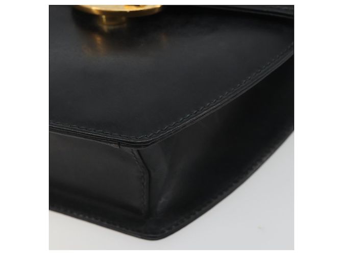 GUCCI Schultertasche Leder Schwarz Gold - Ansicht 10