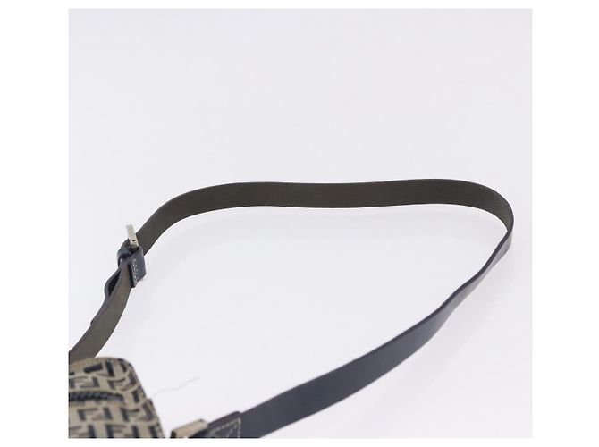FENDI Zucchino Canvas Shoulder Bag Navy Silver - vista 8