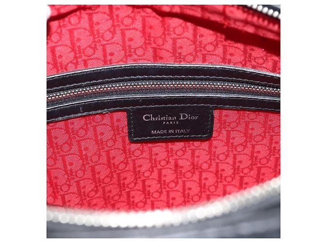 Christian Dior Lady Dior Canage Hand Bag Lamb Skin Black Silver - vista 16