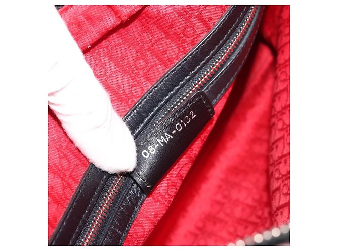 Christian Dior Lady Dior Canage Hand Bag Lamb Skin Black Silver - vista 22