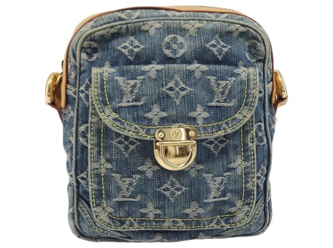 LOUIS VUITTON Monogram Denim Camera Bag Blue M95348 LV - vista 2