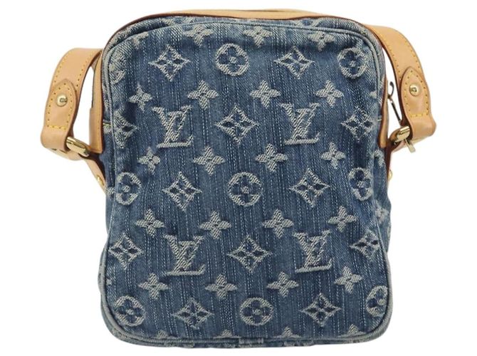 LOUIS VUITTON Monogram Denim Camera Bag Blue M95348 LV - vista 3