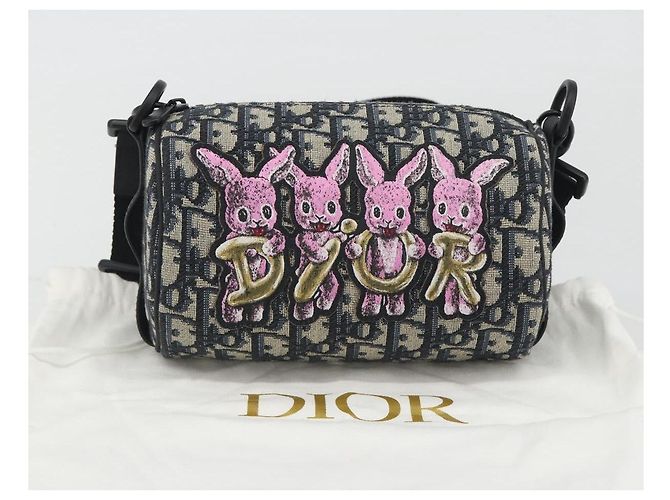 Christian Dior Trotter Canvas Shoulder Bag Navy - vista 20