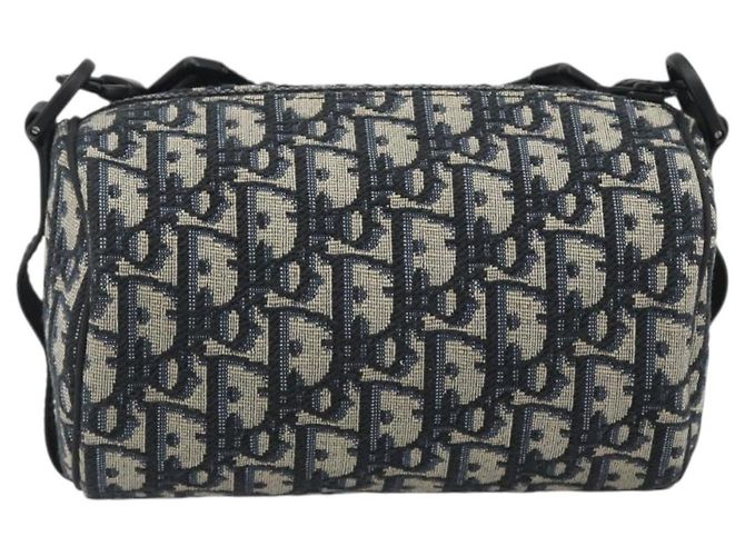 Christian Dior Trotter Canvas Shoulder Bag Navy - vista 3