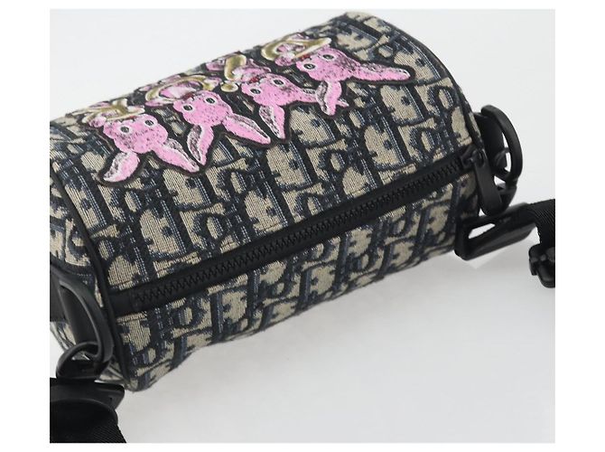 Christian Dior Trotter Canvas Shoulder Bag Navy - vista 6