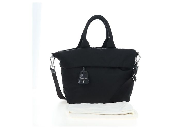 PRADA Bolso reversible Nylon 2way Black Silver - vista 29