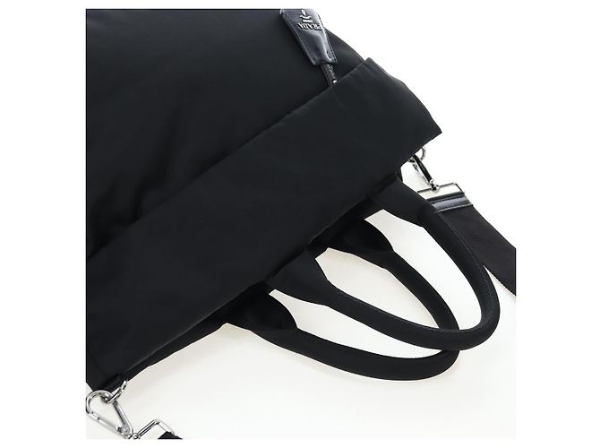 PRADA Bolso reversible Nylon 2way Black Silver - vista 6