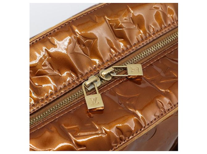 LOUIS VUITTON Monogram Vernis Tompkins Square Hand Bag Bronze M91103 - vista 17