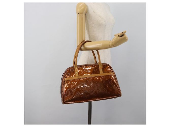 LOUIS VUITTON Monogram Vernis Tompkins Square Hand Bag Bronze M91103 - vista 23