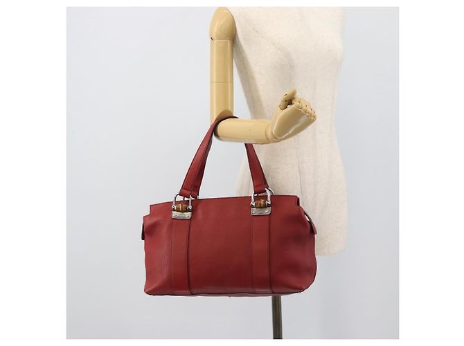 GUCCI Hand Bag Leather outlet Red Silver 355772 - vista 22