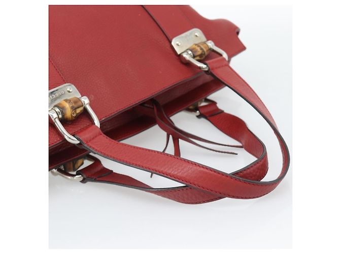 GUCCI Hand Bag Leather outlet Red Silver 355772 - vista 7