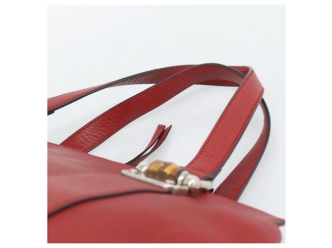 GUCCI Hand Bag Leather outlet Red Silver 355772 - vista 8