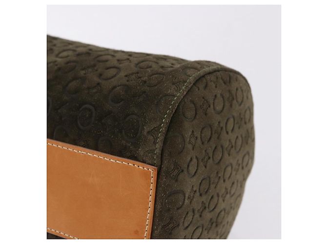 Céline CELINE C Macadam Hand Bag Suede Green Gold Tone - vista 11