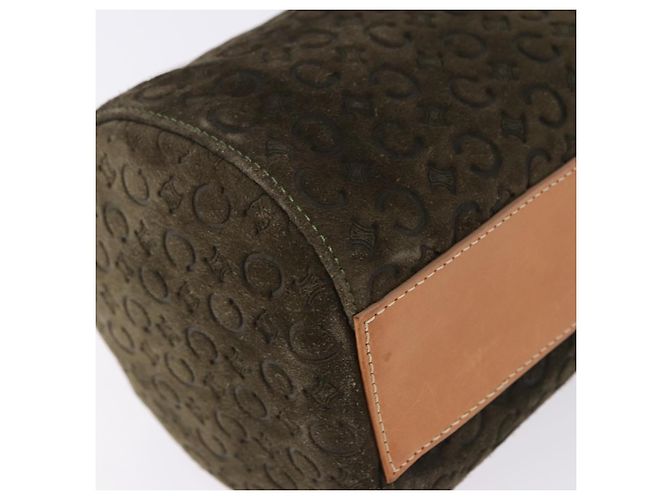 Céline CELINE C Macadam Hand Bag Suede Green Gold Tone - vista 12