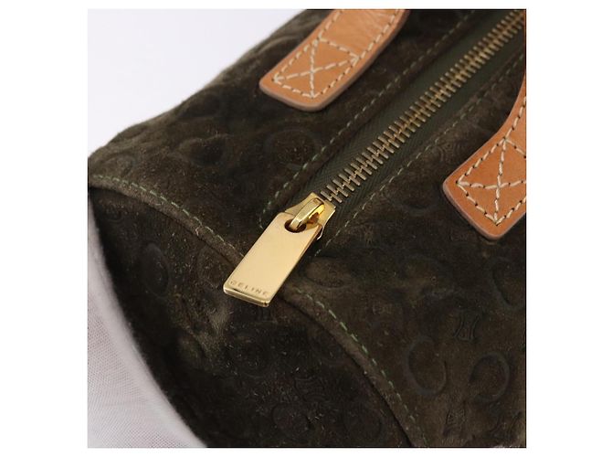 Céline CELINE C Macadam Hand Bag Suede Green Gold Tone - vista 14