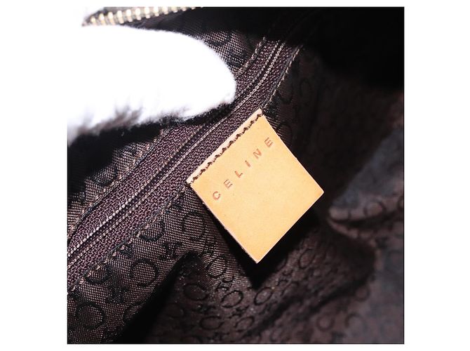 Céline CELINE C Macadam Hand Bag Suede Green Gold Tone - vista 15