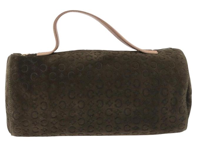 Céline CELINE C Macadam Hand Bag Suede Green Gold Tone - vista 2