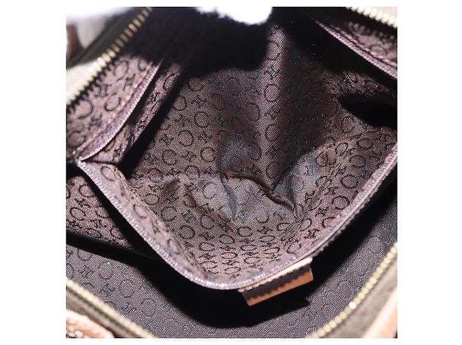 Céline CELINE C Macadam Hand Bag Suede Green Gold Tone - vista 20