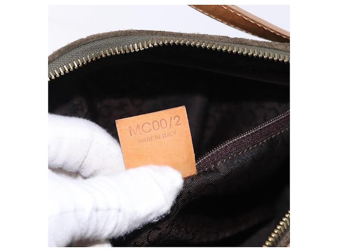 Céline CELINE C Macadam Hand Bag Suede Green Gold Tone - vista 21