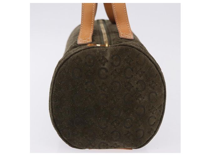 Céline CELINE C Macadam Hand Bag Suede Green Gold Tone - vista 5