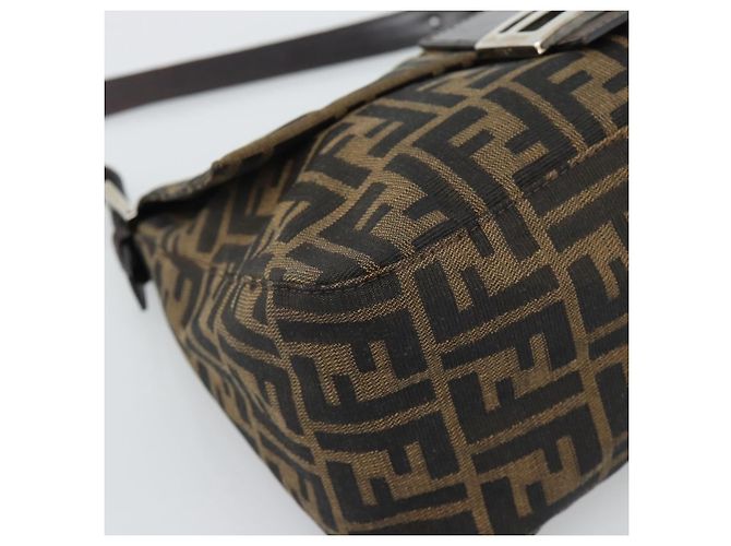 FENDI Zucca Canvas Mamma Baguette Shoulder Bag Brown Silver - vista 11