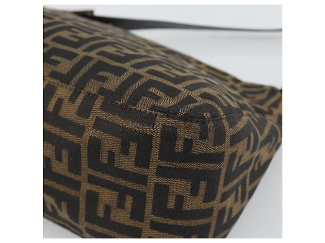 FENDI Zucca Canvas Mamma Baguette Shoulder Bag Brown Silver - vista 12