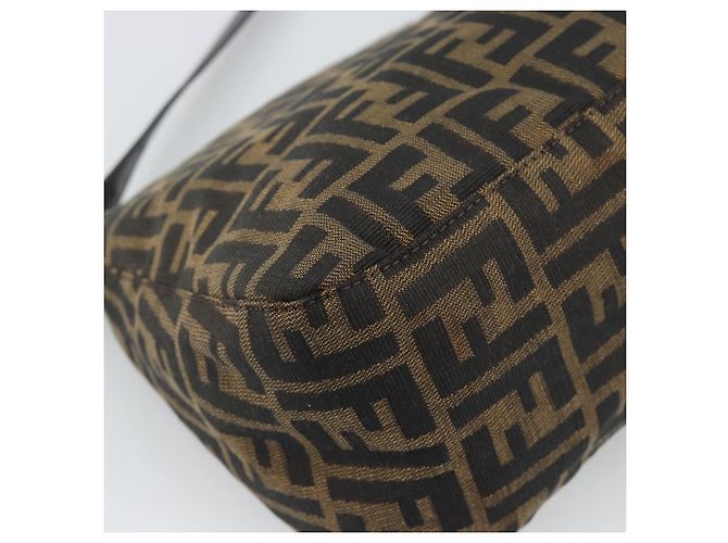 FENDI Zucca Canvas Mamma Baguette Shoulder Bag Brown Silver - vista 13