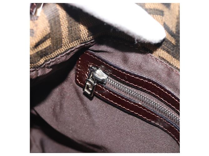 FENDI Zucca Canvas Mamma Baguette Shoulder Bag Brown Silver - vista 19