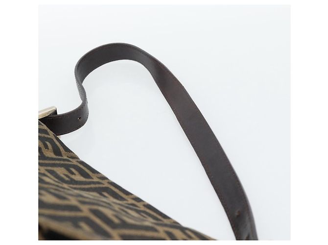 FENDI Zucca Canvas Mamma Baguette Shoulder Bag Brown Silver - vista 8