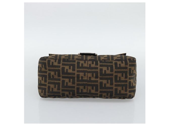 FENDI Zucca Canvas Mamma Baguette Shoulder Bag Brown Silver - vista 9