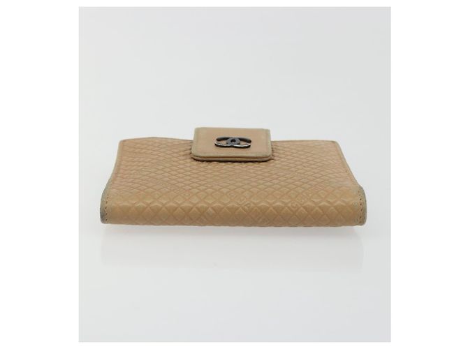 CHANEL Choco Bar line Wallet Leather Beige CC - vista 7